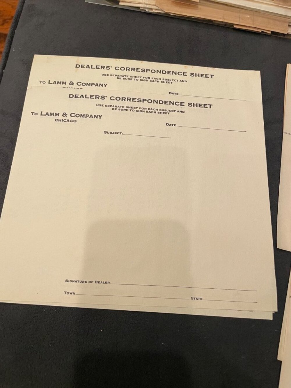 Vintage Dealers Correspondence & 17 Hallifax Bros. Co. Letterhead Paper Bundle R